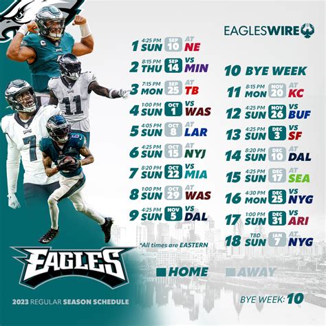 eagles schedule leak|Philadelphia Eagles 2023 schedule leaks tracker